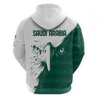 Saudi Arabia Falcon Zip Hoodie Simple Saudi Pattern - Wonder Print Shop