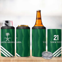 Custom Saudi Arabia Football 4 in 1 Can Cooler Tumbler Green Al -Arabiyyah Concept 23-2024 LT9 - Wonder Print Shop