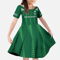 Custom Saudi Arabia Football Family Matching Mermaid Dress and Hawaiian Shirt Green Al -Arabiyyah Concept 23-2024 LT9 - Wonder Print Shop
