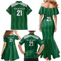 Custom Saudi Arabia Football Family Matching Mermaid Dress and Hawaiian Shirt Green Al -Arabiyyah Concept 23-2024 LT9 - Wonder Print Shop
