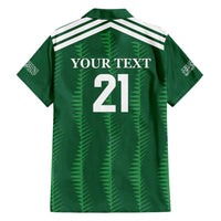 Custom Saudi Arabia Football Family Matching Short Sleeve Bodycon Dress and Hawaiian Shirt Green Al -Arabiyyah Concept 23-2024 - Wonder Print Shop