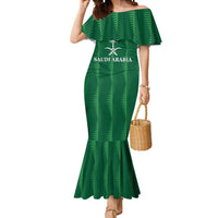 Custom Saudi Arabia Football Mermaid Dress Green Al -Arabiyyah Concept 23-2024 - Wonder Print Shop