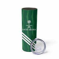 Custom Saudi Arabia Football Skinny Tumbler Green Al -Arabiyyah Concept 23-2024 - Wonder Print Shop