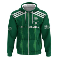 Custom Saudi Arabia Football Zip Hoodie Green Al -Arabiyyah Concept 23-2024 - Wonder Print Shop