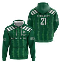 Custom Saudi Arabia Football Zip Hoodie Green Al -Arabiyyah Concept 23-2024 - Wonder Print Shop