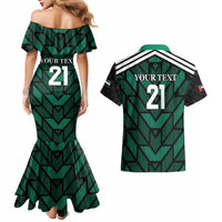 Custom UAE Football Couples Matching Mermaid Dress and Hawaiian Shirt Green Concept 19-2020 LT9 - Wonder Print Shop