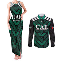 Custom UAE Football Couples Matching Tank Maxi Dress and Long Sleeve Button Shirt Green Concept 19-2020 LT9 - Wonder Print Shop