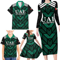 Custom UAE Football Family Matching Long Sleeve Bodycon Dress and Hawaiian Shirt Green Concept 19-2020 LT9 - Wonder Print Shop