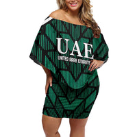 Custom UAE Football Family Matching Off Shoulder Short Dress and Hawaiian Shirt Green Concept 19-2020 LT9 - Wonder Print Shop