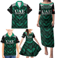 Custom UAE Football Family Matching Puletasi and Hawaiian Shirt Green Concept 19-2020 - Wonder Print Shop