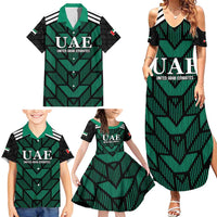 Custom UAE Football Family Matching Summer Maxi Dress and Hawaiian Shirt Green Concept 19-2020 - Wonder Print Shop