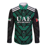 Custom UAE Football Long Sleeve Button Shirt Green Concept 19-2020 - Wonder Print Shop