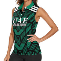 Custom UAE Football Women Sleeveless Polo Shirt Green Concept 19-2020 - Wonder Print Shop