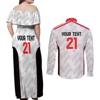 Custom UAE Football Couples Matching Off Shoulder Maxi Dress and Long Sleeve Button Shirt The Whites Concept 19-2020 LT9 - Wonder Print Shop