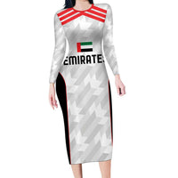 Custom UAE Football Family Matching Long Sleeve Bodycon Dress and Hawaiian Shirt The Whites Concept 19-2020 LT9 - Wonder Print Shop