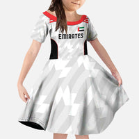 Custom UAE Football Family Matching Off The Shoulder Long Sleeve Dress and Hawaiian Shirt The Whites Concept 19-2020 - Wonder Print Shop