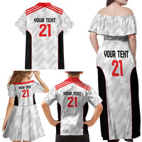 Custom UAE Football Family Matching Off Shoulder Maxi Dress and Hawaiian Shirt The Whites Concept 19-2020 LT9 - Wonder Print Shop