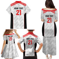 Custom UAE Football Family Matching Puletasi and Hawaiian Shirt The Whites Concept 19-2020 - Wonder Print Shop