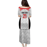 Custom UAE Football Family Matching Puletasi and Hawaiian Shirt The Whites Concept 19-2020 - Wonder Print Shop