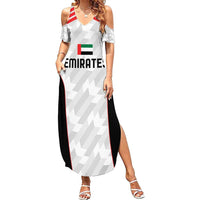 Custom UAE Football Family Matching Summer Maxi Dress and Hawaiian Shirt The Whites Concept 19-2020 - Wonder Print Shop