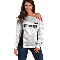 Custom UAE Football Off Shoulder Sweater The Whites Concept 19-2020 - Wonder Print Shop