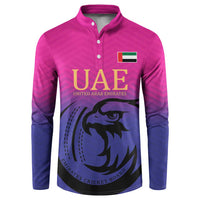 Custom UAE Cricket Button Sweatshirt United Arab Emirates Falcon Sporty Pattern LT9 - Wonder Print Shop