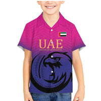 Custom UAE Cricket Family Matching Mermaid Dress and Hawaiian Shirt United Arab Emirates Falcon Sporty Pattern LT9 - Wonder Print Shop
