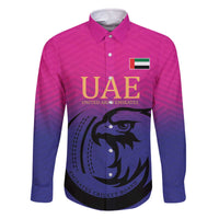 Custom UAE Cricket Family Matching Off The Shoulder Long Sleeve Dress and Hawaiian Shirt United Arab Emirates Falcon Sporty Pattern - Wonder Print Shop
