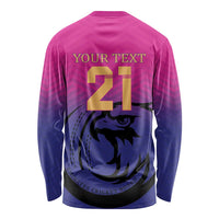 Custom UAE Cricket Long Sleeve Shirt United Arab Emirates Falcon Sporty Pattern - Wonder Print Shop