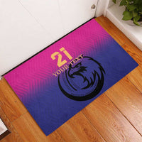 Custom UAE Cricket Rubber Doormat United Arab Emirates Falcon Sporty Pattern - Wonder Print Shop