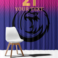 Custom UAE Cricket Window Curtain United Arab Emirates Falcon Sporty Pattern - Wonder Print Shop