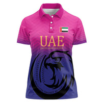 Custom UAE Cricket Women Polo Shirt United Arab Emirates Falcon Sporty Pattern - Wonder Print Shop