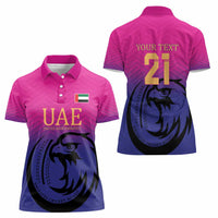Custom UAE Cricket Women Polo Shirt United Arab Emirates Falcon Sporty Pattern - Wonder Print Shop