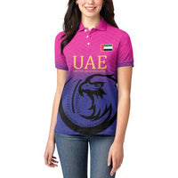 Custom UAE Cricket Women Polo Shirt United Arab Emirates Falcon Sporty Pattern - Wonder Print Shop