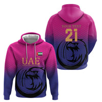 Custom UAE Cricket Zip Hoodie United Arab Emirates Falcon Sporty Pattern - Wonder Print Shop