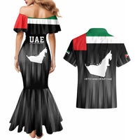 United Arab Emirates Couples Matching Mermaid Dress and Hawaiian Shirt UAE Emblem Hawk of Quraish LT9 - Wonder Print Shop
