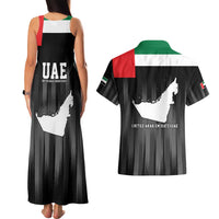 United Arab Emirates Couples Matching Tank Maxi Dress and Hawaiian Shirt UAE Emblem Hawk of Quraish LT9 - Wonder Print Shop