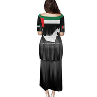 United Arab Emirates Family Matching Puletasi and Hawaiian Shirt UAE Emblem Hawk of Quraish - Wonder Print Shop