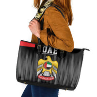 United Arab Emirates Leather Tote Bag UAE Emblem Hawk of Quraish - Wonder Print Shop