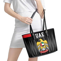 United Arab Emirates Leather Tote Bag UAE Emblem Hawk of Quraish - Wonder Print Shop