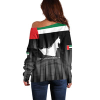United Arab Emirates Off Shoulder Sweater UAE Emblem Hawk of Quraish - Wonder Print Shop