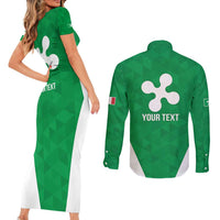 Personalized Italy Lombardy Couples Matching Short Sleeve Bodycon Dress and Long Sleeve Button Shirt Inspiration Flags Style