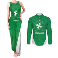 Personalized Italy Lombardy Couples Matching Tank Maxi Dress and Long Sleeve Button Shirt Inspiration Flags Style