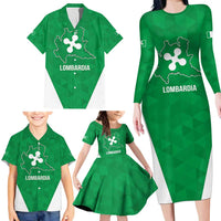 Personalized Italy Lombardy Family Matching Long Sleeve Bodycon Dress and Hawaiian Shirt Inspiration Flags Style