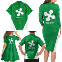 Personalized Italy Lombardy Family Matching Long Sleeve Bodycon Dress and Hawaiian Shirt Inspiration Flags Style