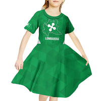 Personalized Italy Lombardy Kid Short Sleeve Dress Inspiration Flags Style