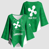 Personalized Italy Lombardy Kimono Sleeve Blouse Inspiration Flags Style - Wonder Print Shop