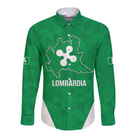 Personalized Italy Lombardy Long Sleeve Button Shirt Inspiration Flags Style