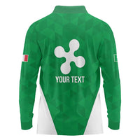 Personalized Italy Lombardy Long Sleeve Polo Shirt Inspiration Flags Style