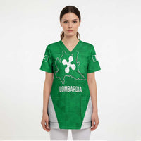 Personalized Italy Lombardy Scrub Top Inspiration Flags Style - Wonder Print Shop